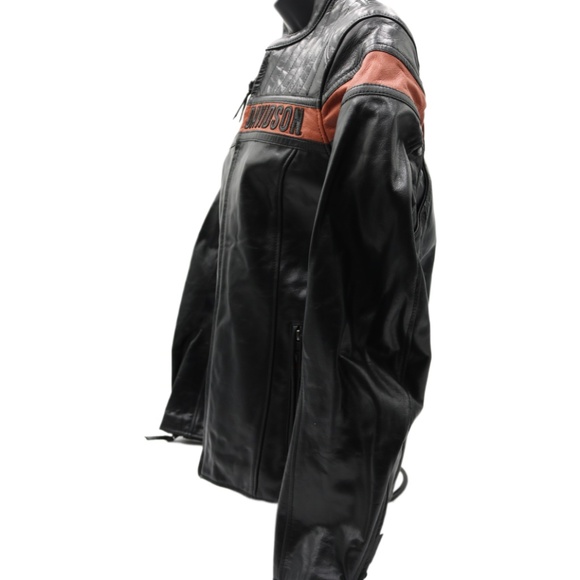 98013-21VW NWT HARLEY-DAVIDSON WOMENS LEATHER JACKET VICTORY LAP SIZE LARGE - Picture 4 of 6